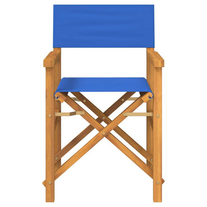 Sedia da Regista Pieghevole Blu in Legno Massello di Teak