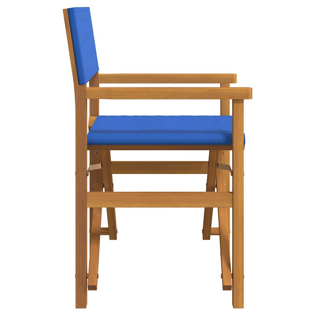Sedia da Regista Pieghevole Blu in Legno Massello di Teak
