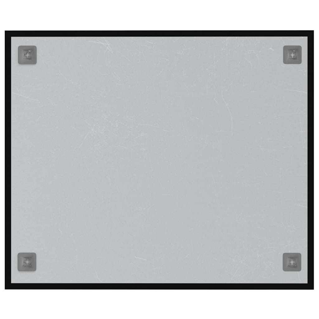 Lavagna Magnetica a Parete Nera 60x50 cm Vetro Temperato
