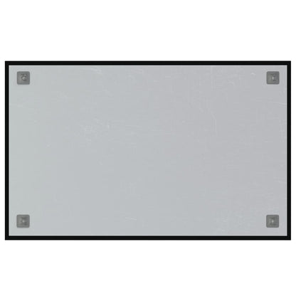 Lavagna Magnetica a Parete Nera 80x50 cm Vetro Temperato