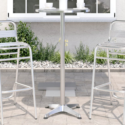 Tavolo da Bar per Esterni Regolabile Ã˜59,5x70/114,5cm Alluminio