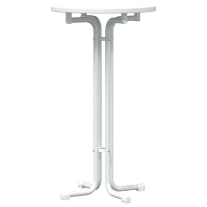 Tavolo da Bar Bianco Ã˜60x110 cm Legno Multistrato e Acciaio