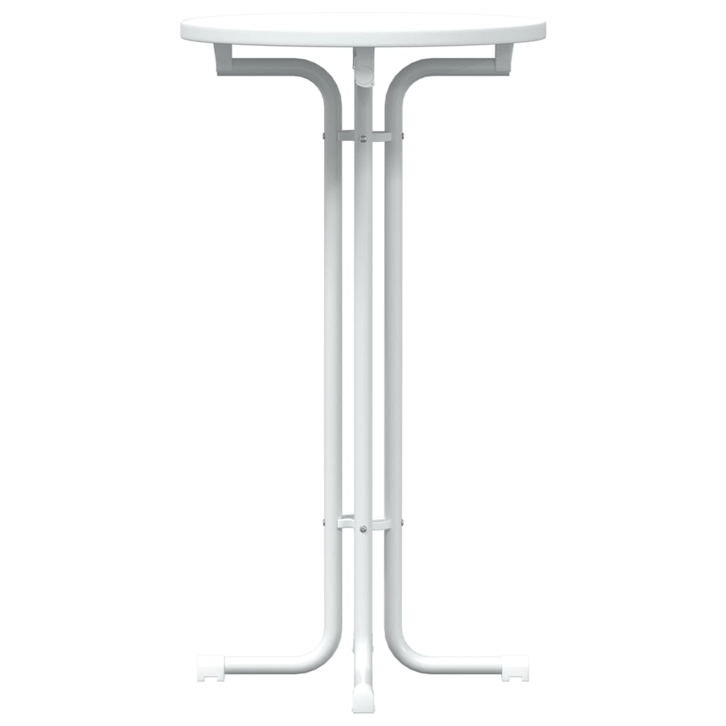 Tavolo da Bar Bianco Ã˜60x110 cm Legno Multistrato e Acciaio