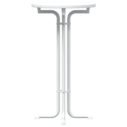 Tavolo da Bar Bianco Ã˜60x110 cm Legno Multistrato e Acciaio