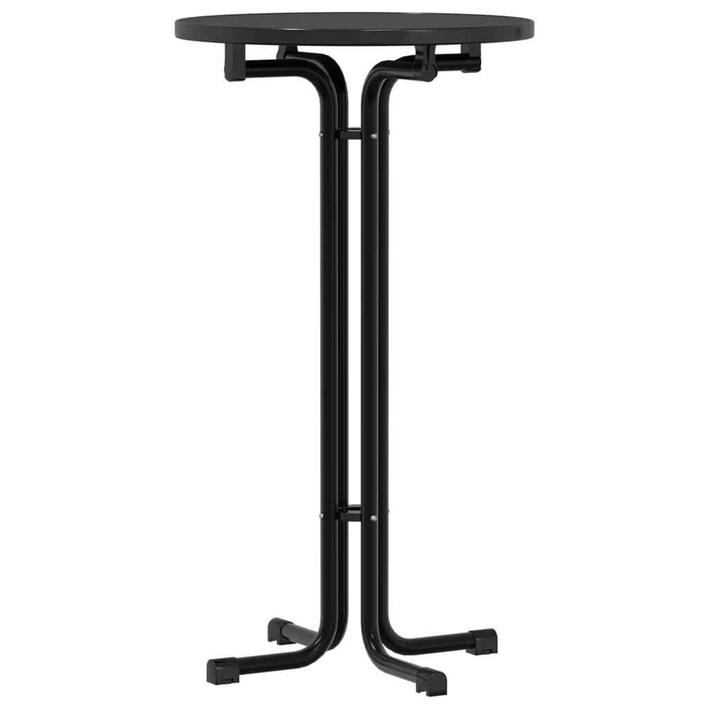 Tavolo da Bar Nero Ã˜60x110 cm Legno Multistrato e Acciaio