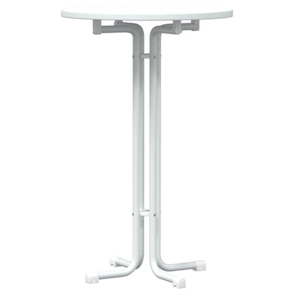 Tavolo da Bar Bianco ÃƒËœ70x110 cm Legno Multistrato e Acciaio