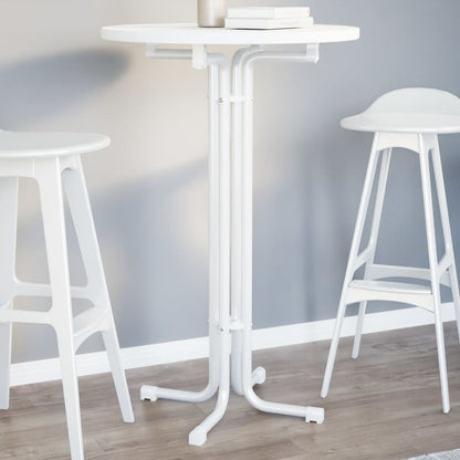 Tavolo da Bar Bianco ÃƒËœ70x110 cm Legno Multistrato e Acciaio