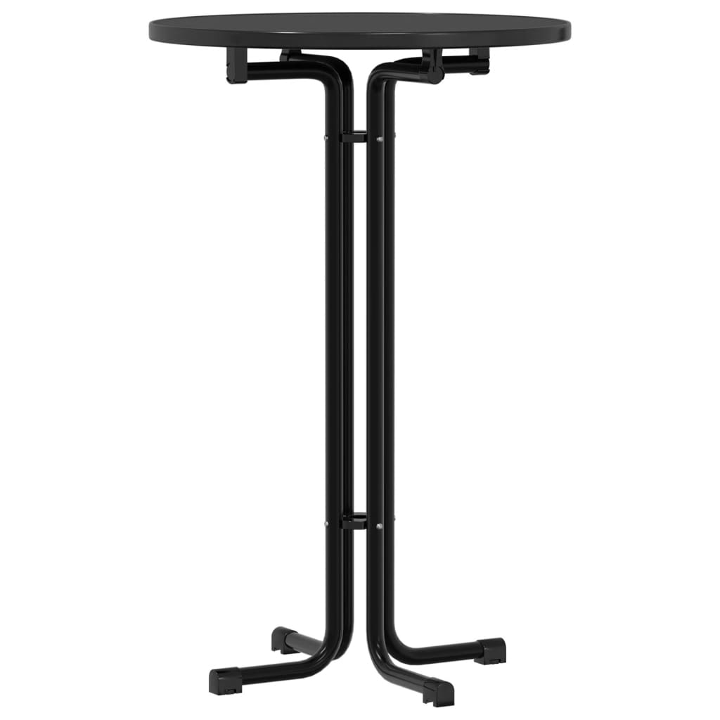 Tavolo da Bar Nero Ã˜70x110 cm Legno Multistrato e Acciaio