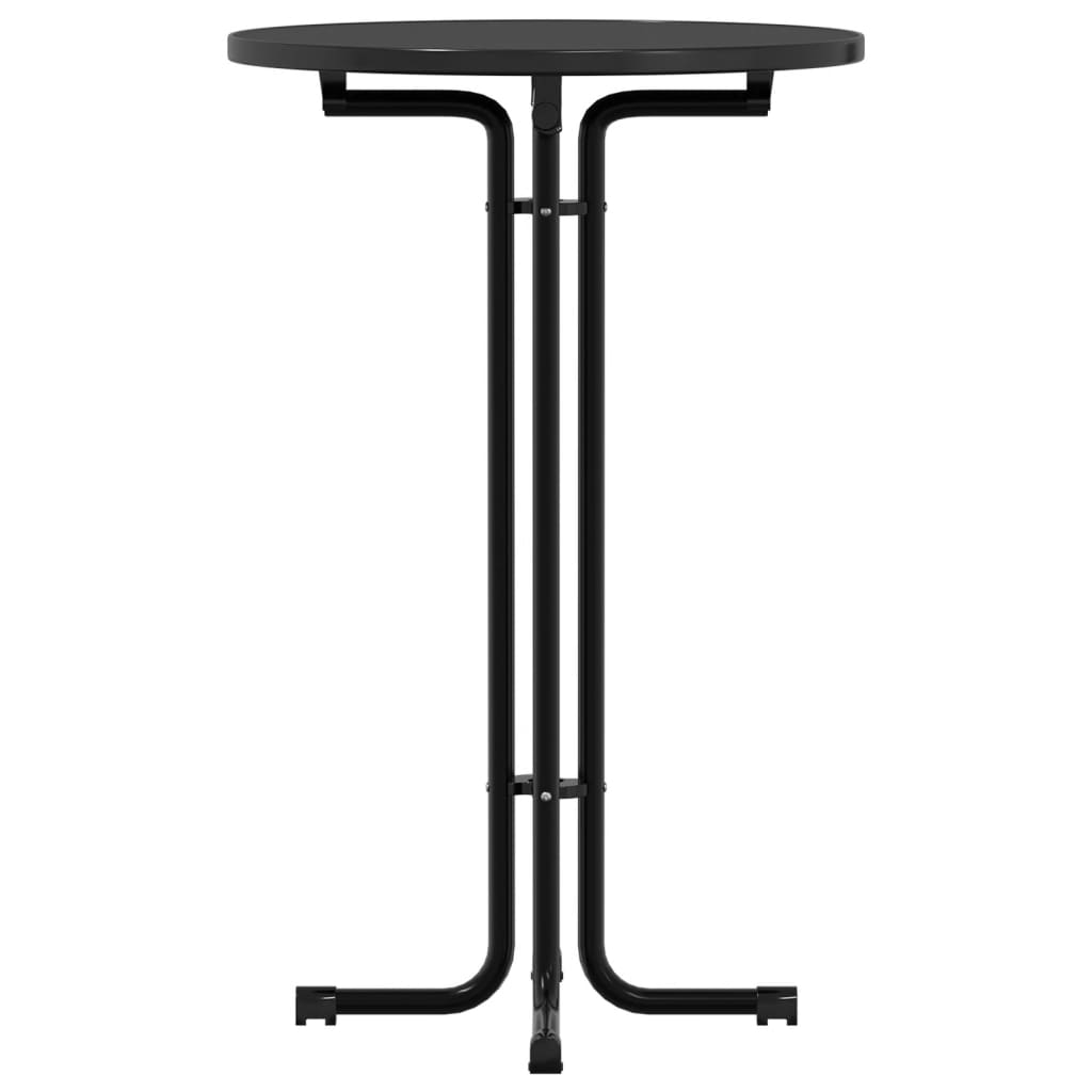 Tavolo da Bar Nero Ã˜70x110 cm Legno Multistrato e Acciaio