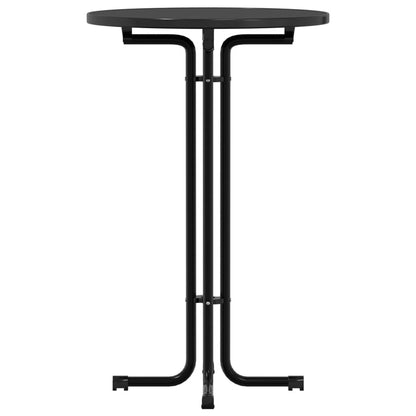 Tavolo da Bar Nero Ã˜70x110 cm Legno Multistrato e Acciaio