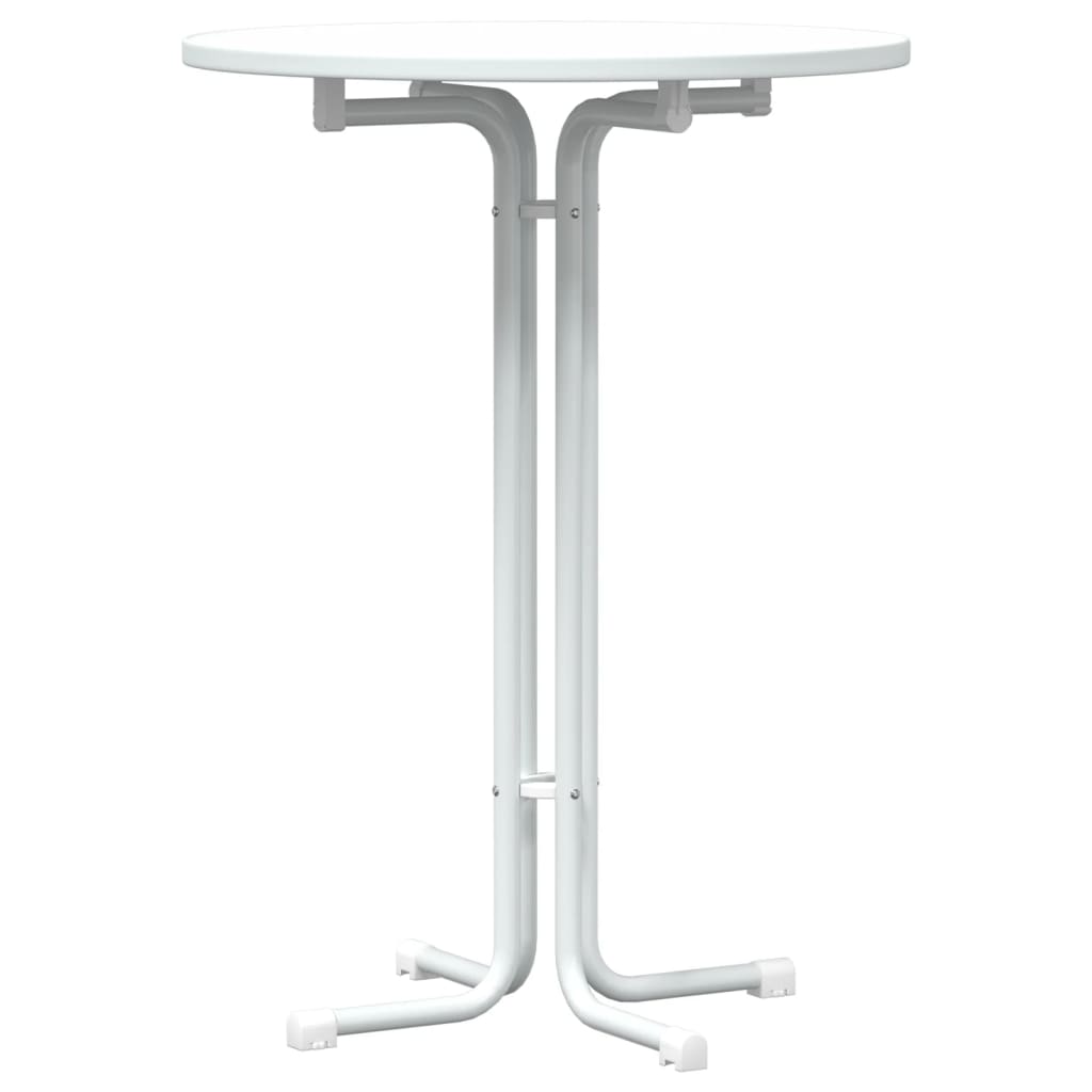 Tavolo da Bar Bianco Ã˜80x110 cm Legno Multistrato e Acciaio