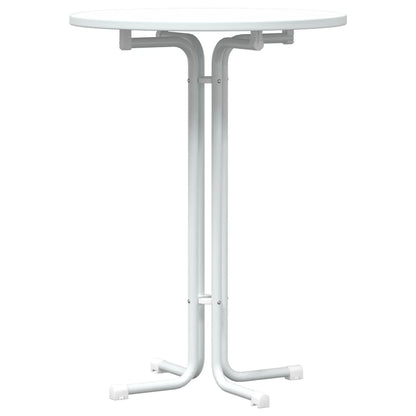 Tavolo da Bar Bianco Ã˜80x110 cm Legno Multistrato e Acciaio