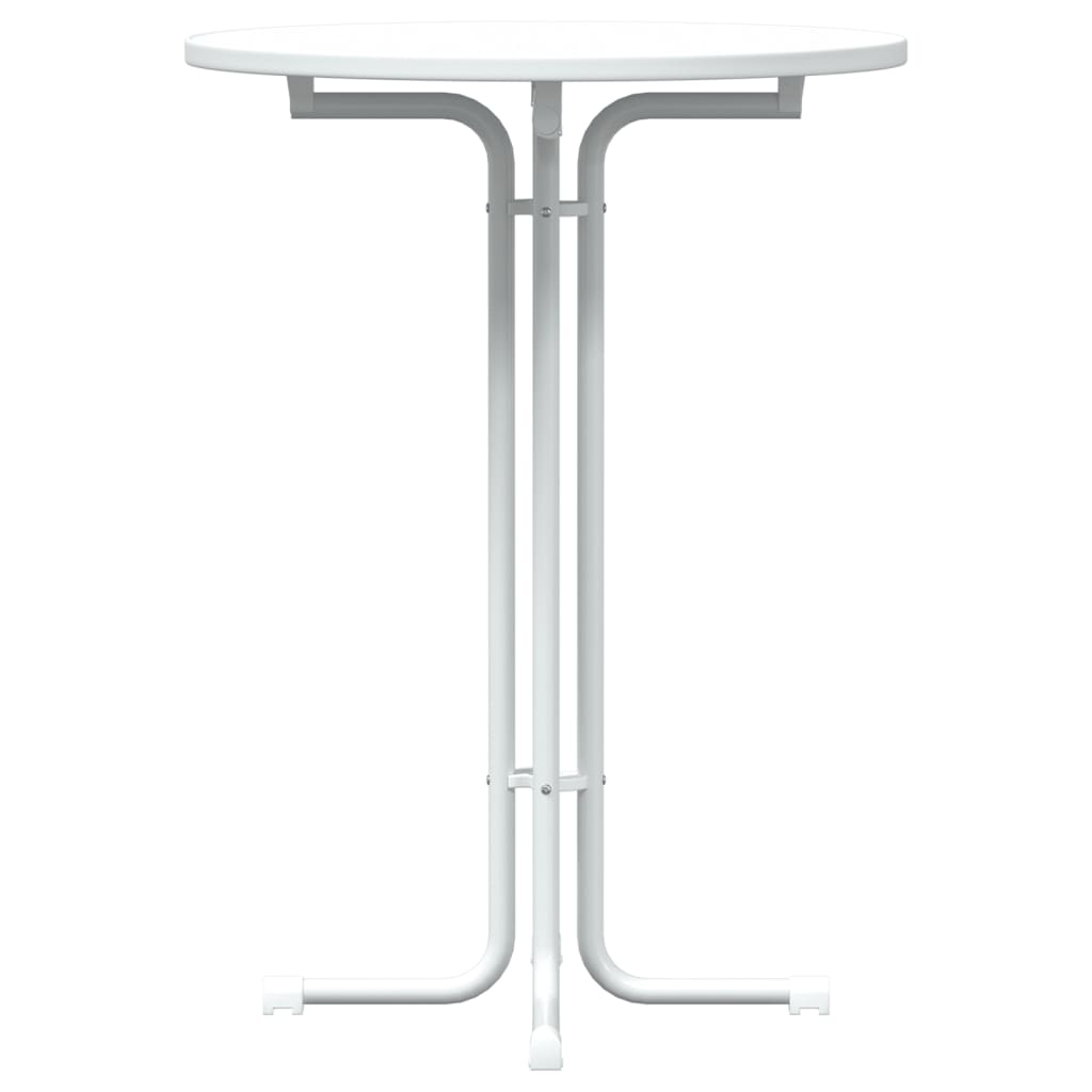 Tavolo da Bar Bianco Ã˜80x110 cm Legno Multistrato e Acciaio