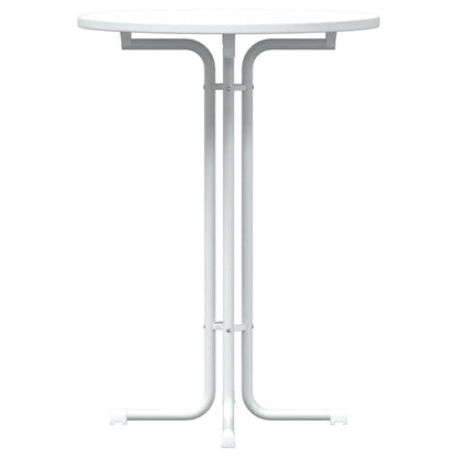 Tavolo da Bar Bianco Ã˜80x110 cm Legno Multistrato e Acciaio
