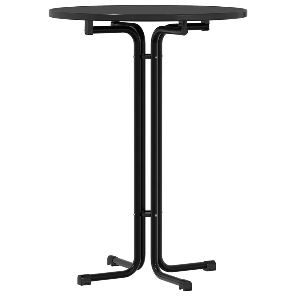 Tavolo da Bar Nero Ã˜80x110 cm Legno Multistrato e Acciaio