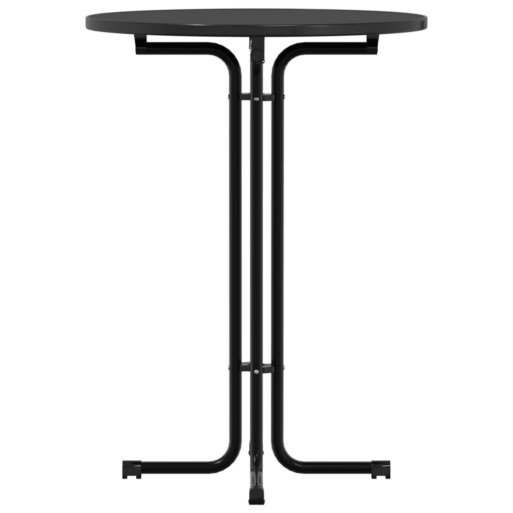 Tavolo da Bar Nero Ã˜80x110 cm Legno Multistrato e Acciaio