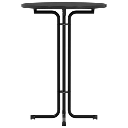Tavolo da Bar Nero Ã˜80x110 cm Legno Multistrato e Acciaio