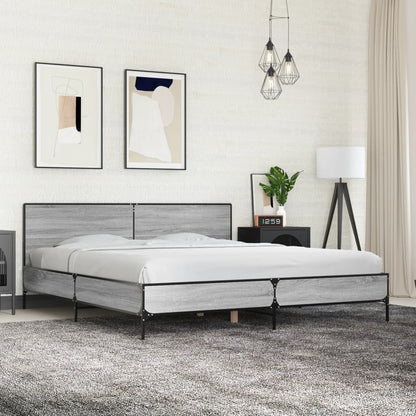 Giroletto Grigio Sonoma 180x200 cm in Legno Multistrato Metallo