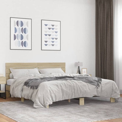 Giroletto Rovere Sonoma 200x200 cm Legno Multistrato e Metallo