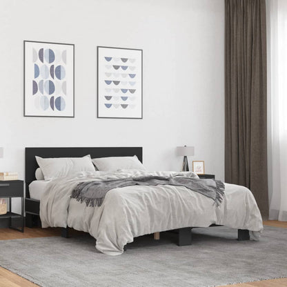 Giroletto Nero 140x190 cm in Legno Multistrato e Metallo
