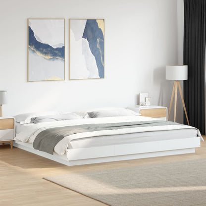 Giroletto con Luci LED Bianco 200x200 cm in Legno Multistrato