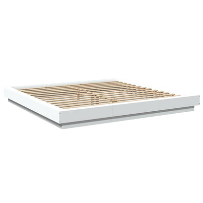 Giroletto con Luci LED Bianco 180x200 cm in Legno Multistrato