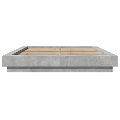Giroletto Luci LED Grigio Cemento 135x190 cm Legno Multistrato