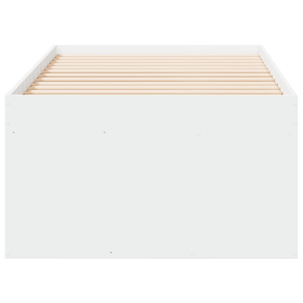 Divano Letto con Cassetti senza Materasso Bianco 100x200 cm