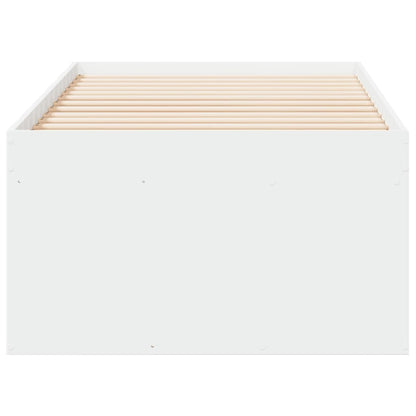 Divano Letto con Cassetti senza Materasso Bianco 100x200 cm