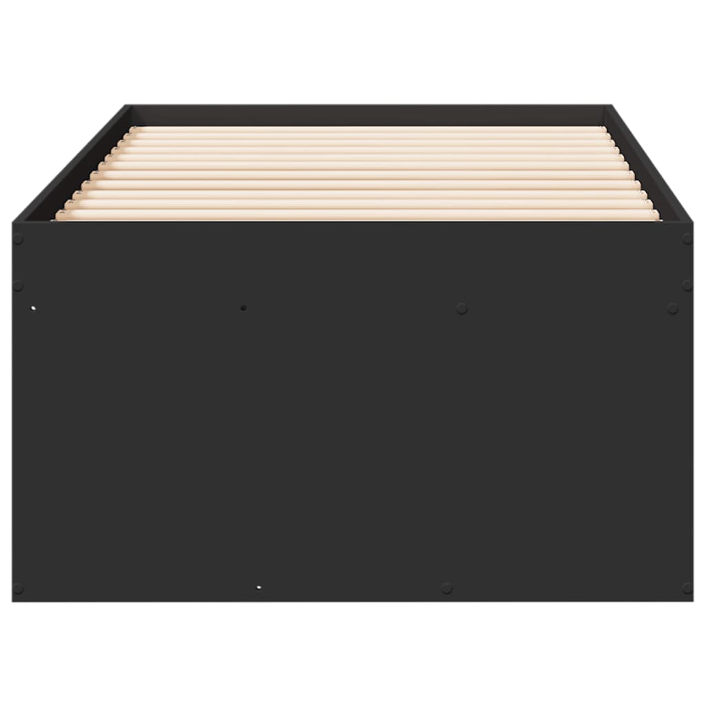 Divano Letto con Cassetti senza Materasso Nero 100x200 cm