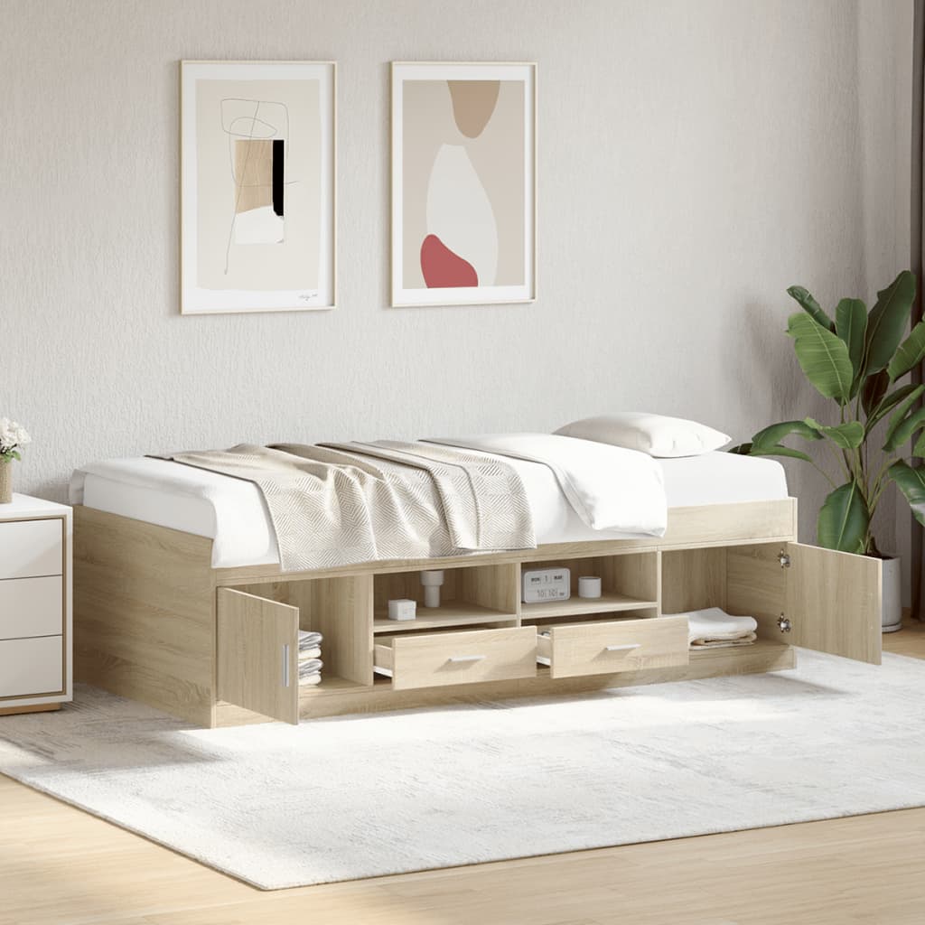 Divano Letto con Cassetti senza Materasso 100x200 cm