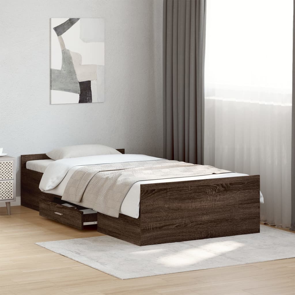 Giroletto Cassetti Rovere Marrone 75x190 cm Legno Multistrato