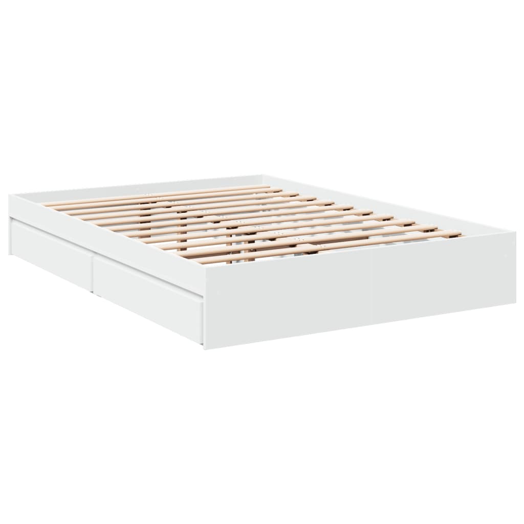 Giroletto con Cassetti Bianco 140x200 cm in Legno Truciolato