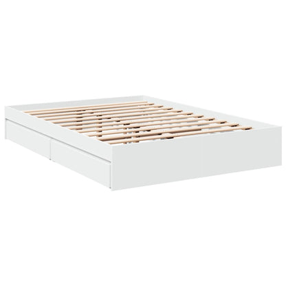 Giroletto con Cassetti Bianco 140x200 cm in Legno Truciolato