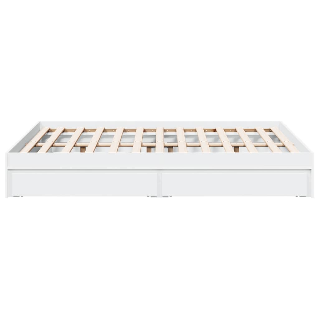 Giroletto con Cassetti Bianco 140x200 cm in Legno Truciolato