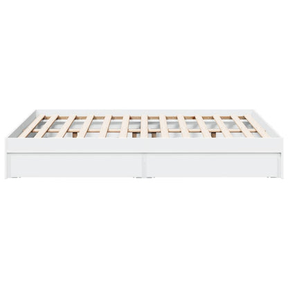 Giroletto con Cassetti Bianco 140x200 cm in Legno Truciolato