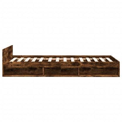Giroletto con Cassetto Rovere Fumo 90x190 cm Legno Multistrato