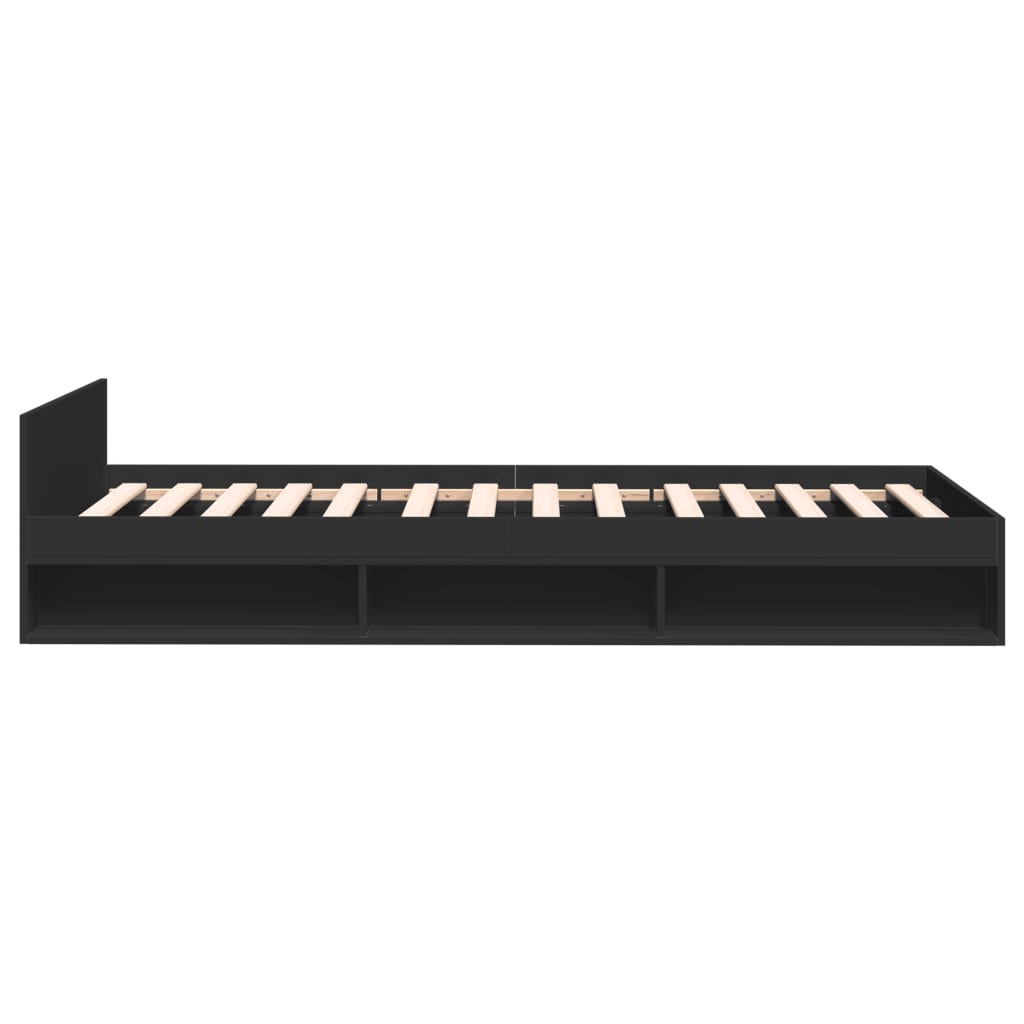 Giroletto con Cassetto Nero 75x190 cm in Legno Multistrato