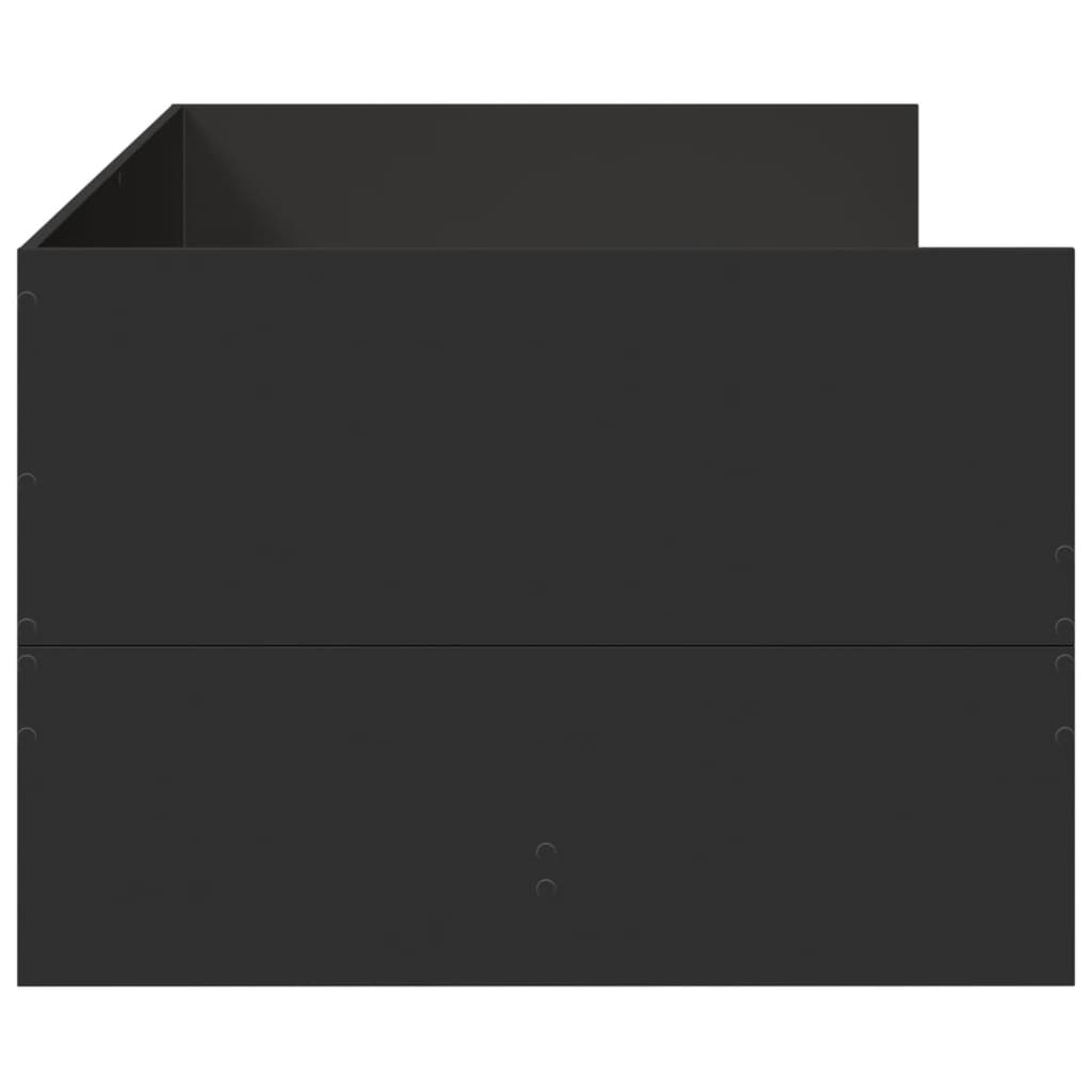 Divano Letto con Cassetti senza Materasso Nero 90x200 cm