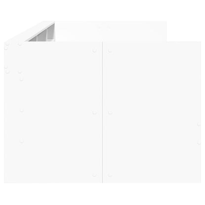 Divano Letto con Cassetti senza Materasso Bianco 100x200 cm