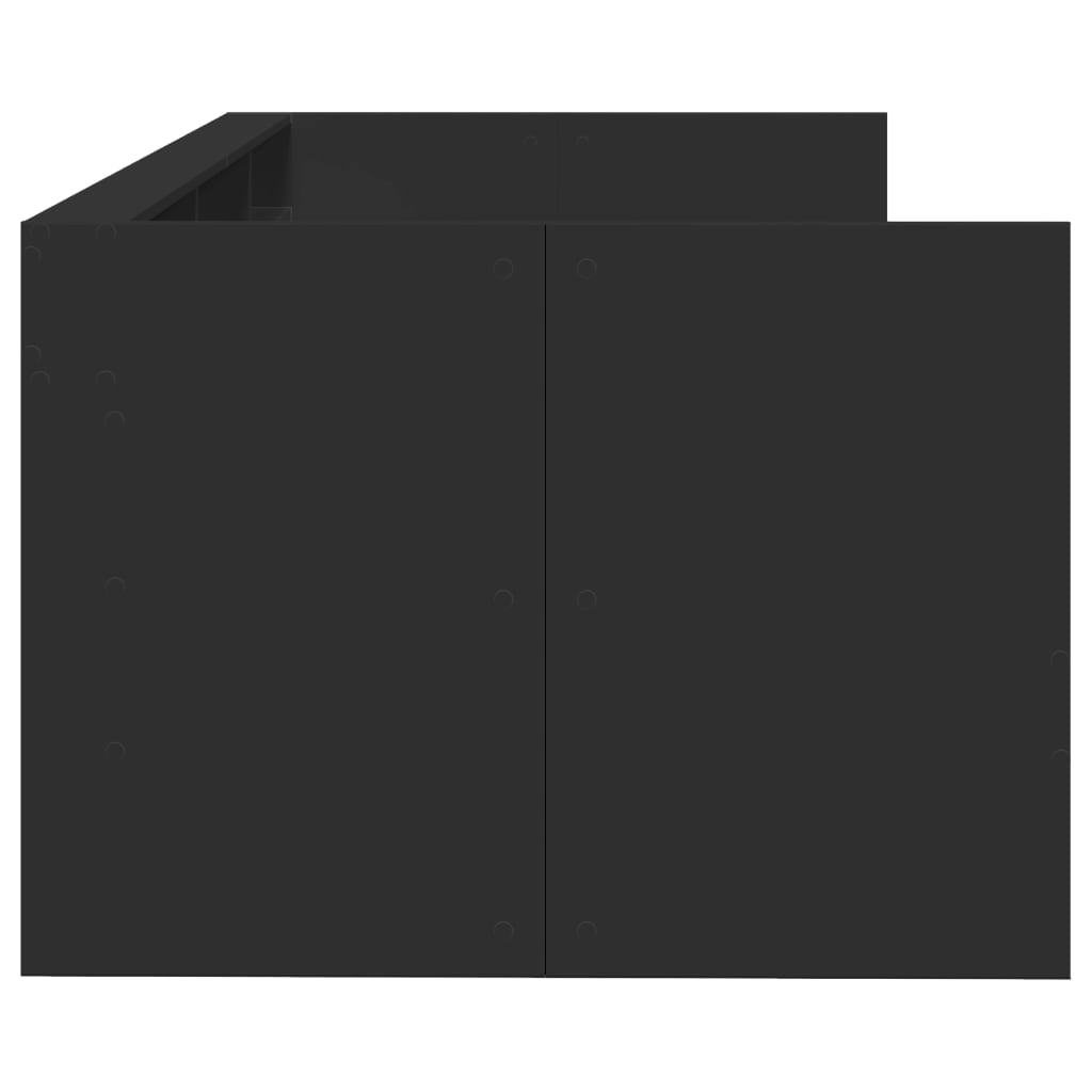 Divano Letto con Cassetti senza Materasso Nero 100x200 cm