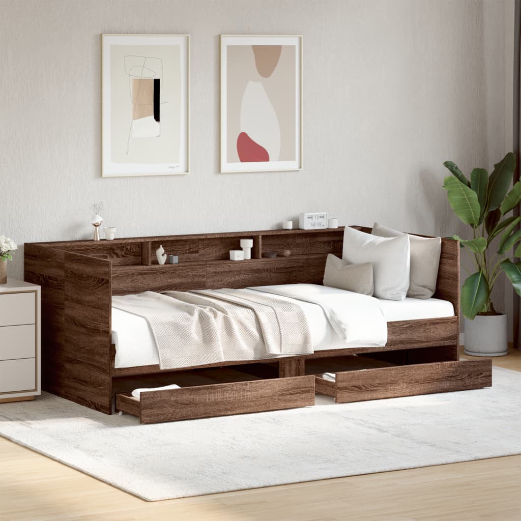 Divano Letto con Cassetti senza Materasso 100x200 cm