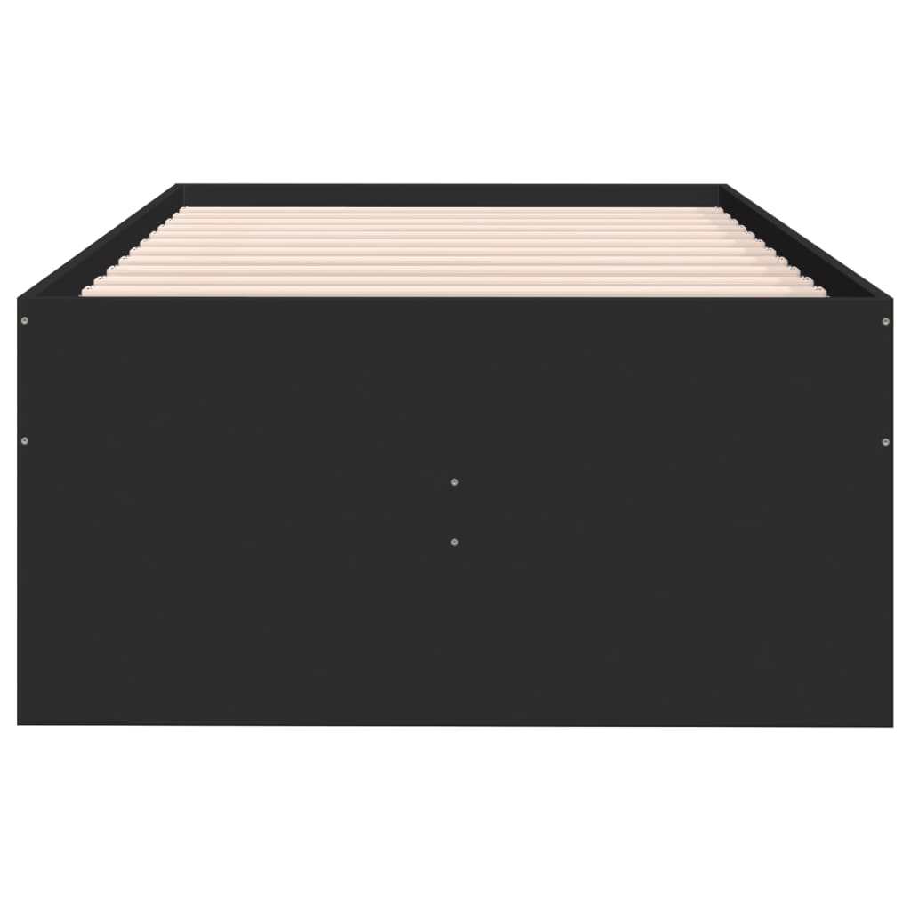 Divano Letto con Cassetti senza Materasso Nero 90x200 cm