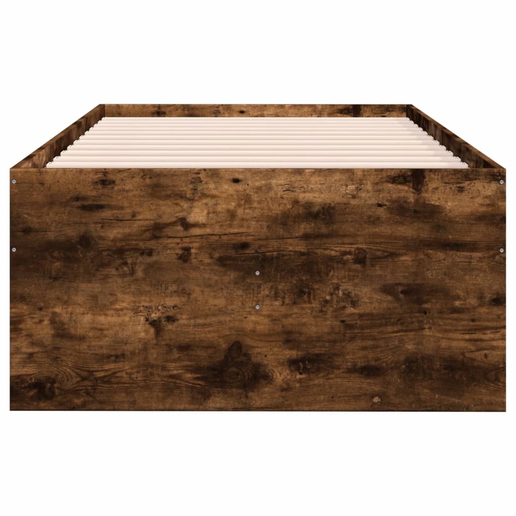Divano Letto con Cassetti senza Materasso Rovere Fumo 75x190 cm