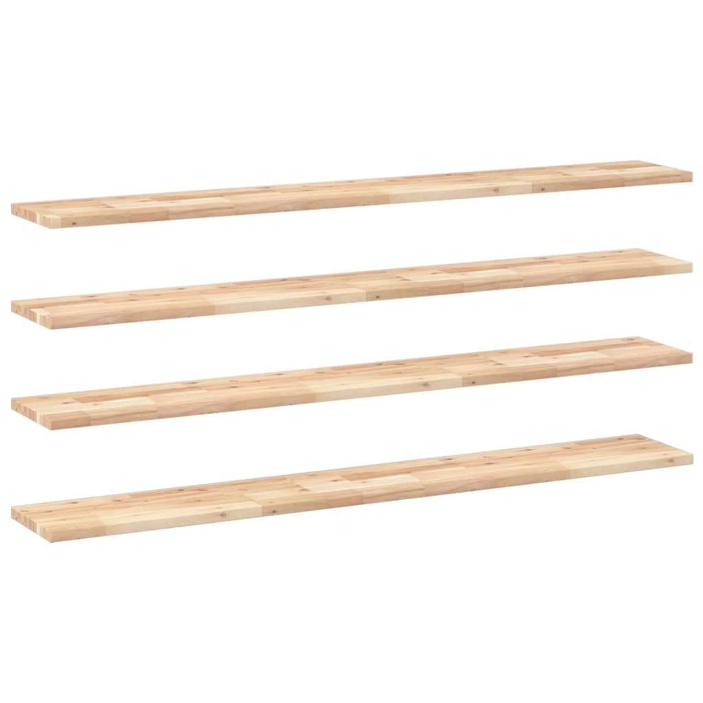 Mensole da Parete 4 pz 160x20x2 cm Legno Acacia Non Trattato