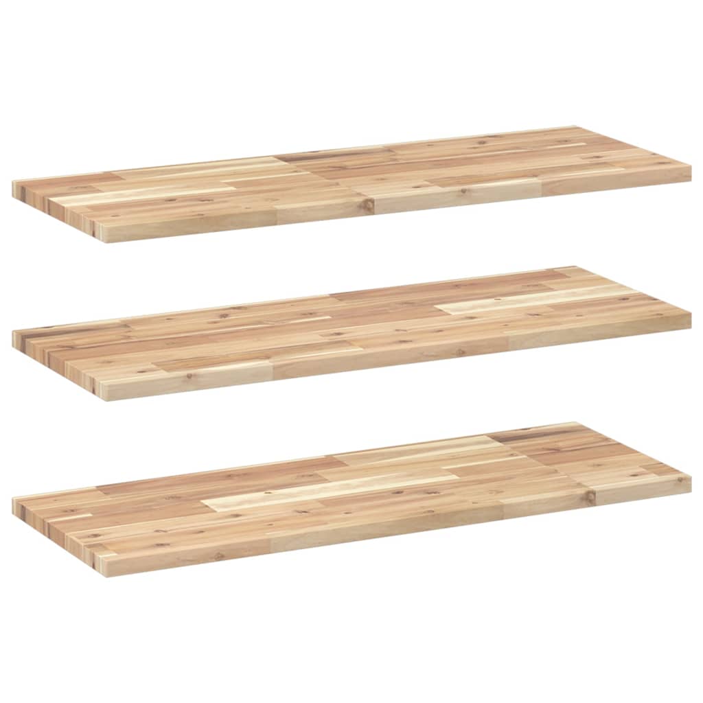 Mensole da Parete 3 pz 80x30x2 cm Legno Acacia Non Trattato