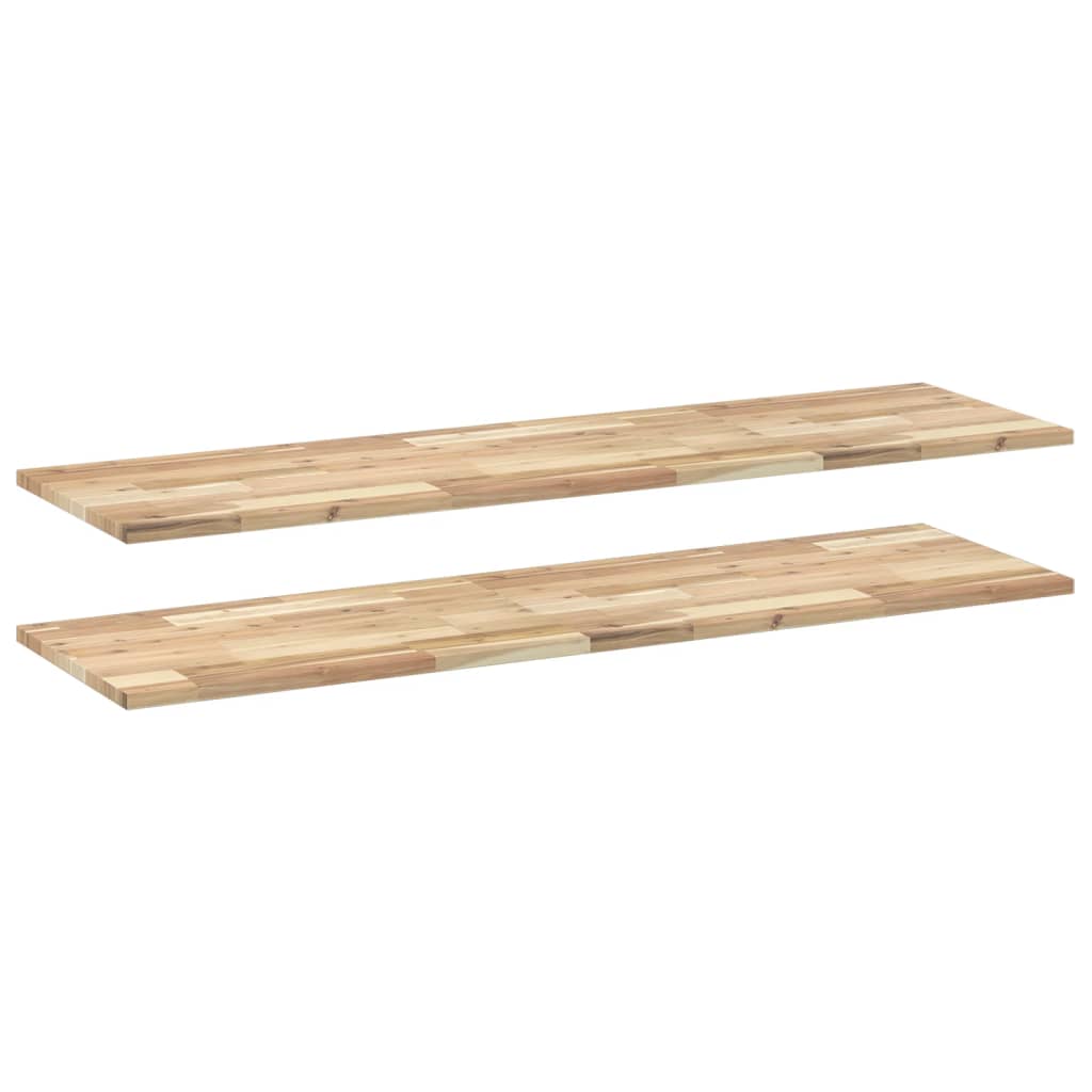 Mensole da Parete 2 pz 120x40x2 cm Legno Acacia Non Trattato