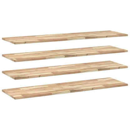 Mensole da Parete 4 pz 120x40x2 cm Legno Acacia Non Trattato