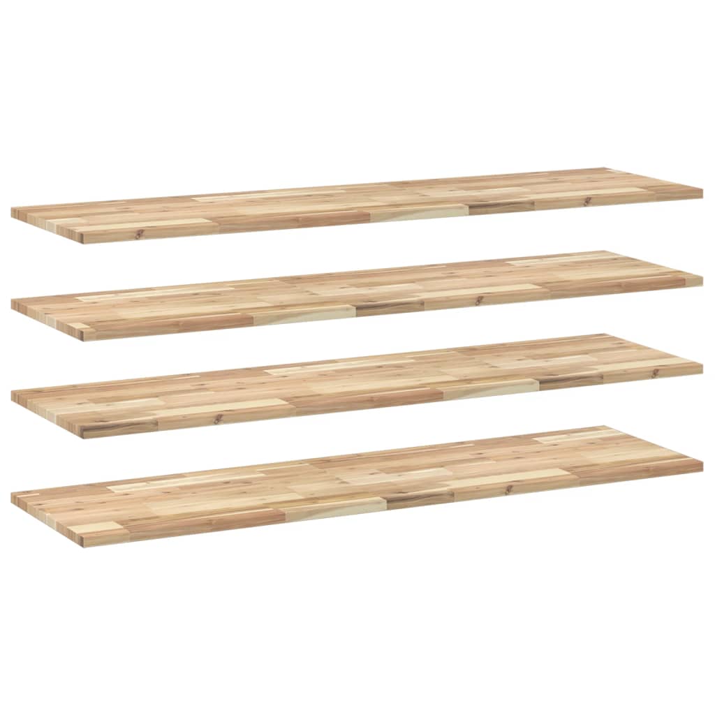 Mensole da Parete 4 pz 160x40x2 cm Legno Acacia Non Trattato