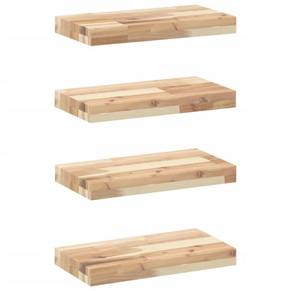 Mensole da Parete 4 pz 60x20x4 cm Legno Acacia Non Trattato